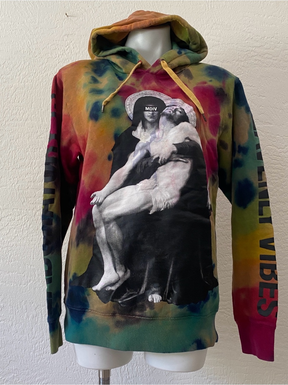 MUSIUM DIV. upcycled TIE DYE Hoodie UNISEX Sz MEDUIM
